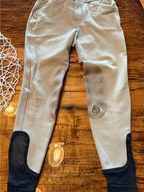 Kids Beige Riding Leggings with Knee Grip